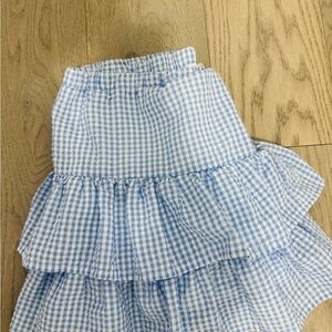 Blue Gingham Ruffle Skirt (Skort)